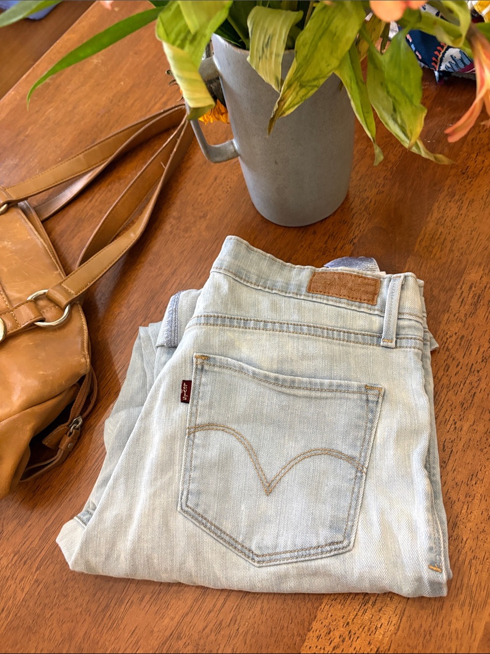 Levi's Pale Blue Denim Jeans with Brown Patch